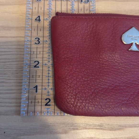 Kate Spade Zippered Wristlet Coin Pouch Burgundy - Picture 6 of 7